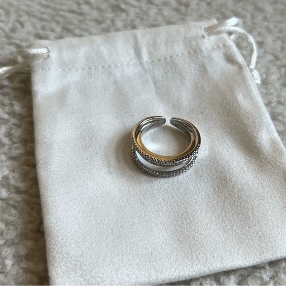 Cubic zirconia Adjustable Ring | Silver - Picture 8 of 9